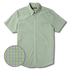 Ben Sherman Mod Fit S/S Button Down Gingham Shirt Green Sky Preview
